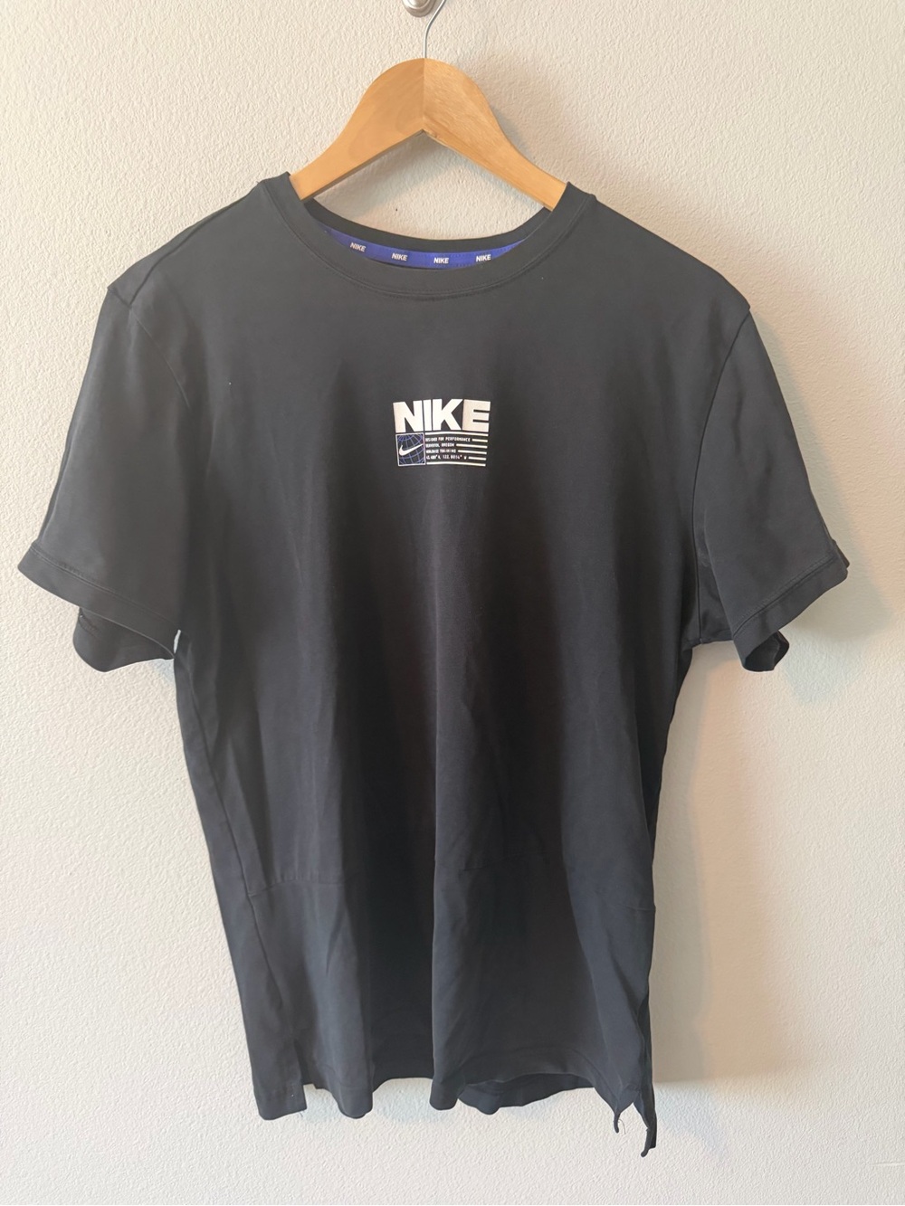 Nike Black Short Sleeve Tee with Small White Logo